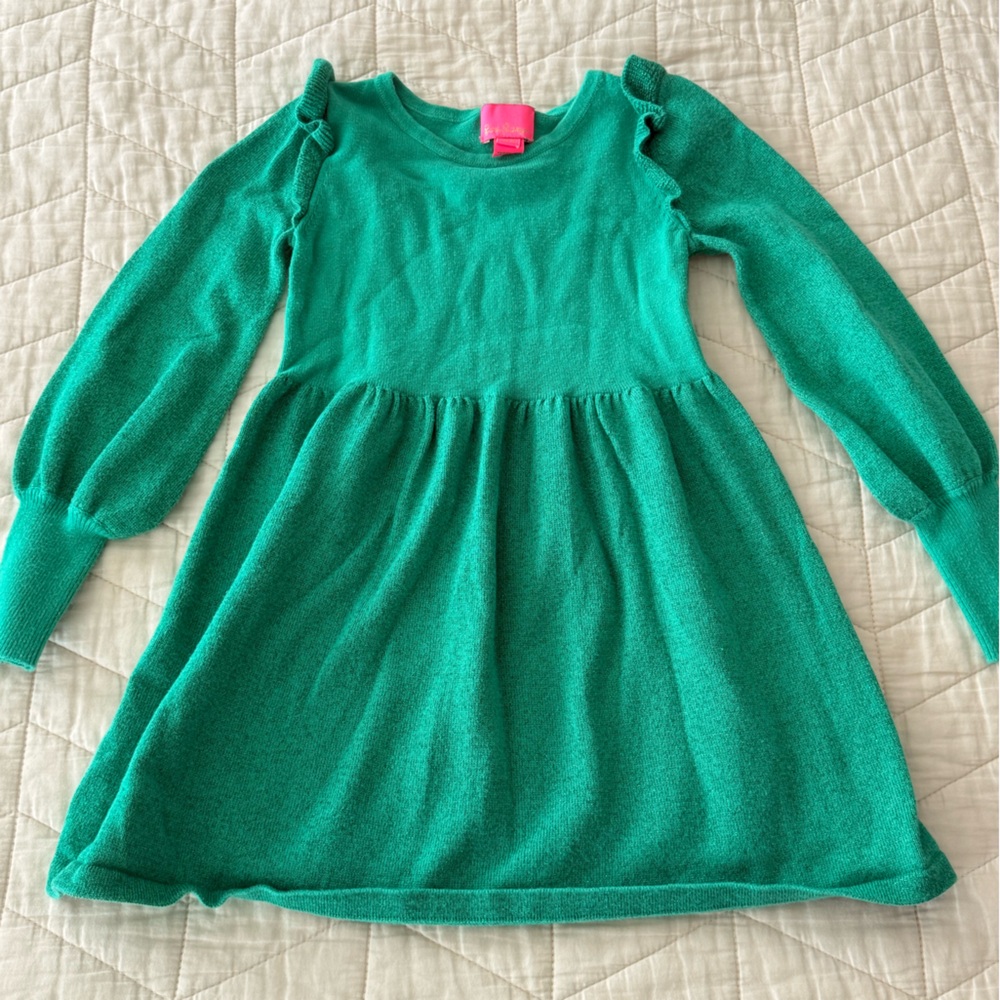 Lilly Pulitzer Green Long Sleeve Dress - Girls size 4/5 (small)